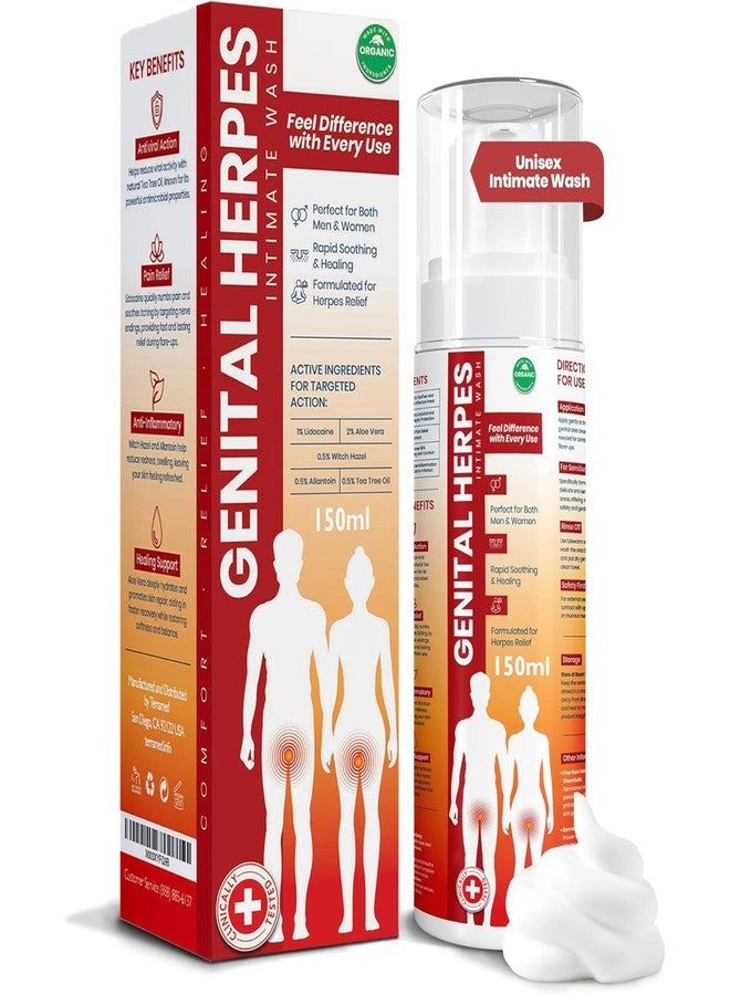 Terramed Just Think Comfort Genital Herpes Intimate Wash | Fast Acting HerpCare | Medicated | Soothes Itching, Tingling & Burning | Soothes Genital Herpes & Genital Discomfort - Image 1